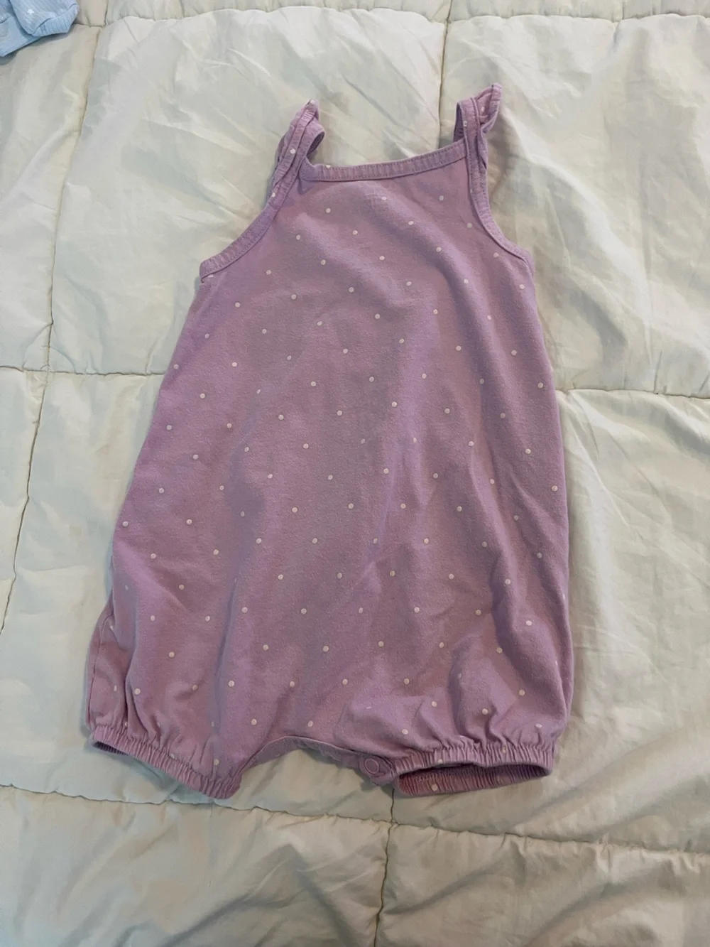 Carters Lilac Polka Dot Baby Sunsuit with Heart Sunglasses Patch